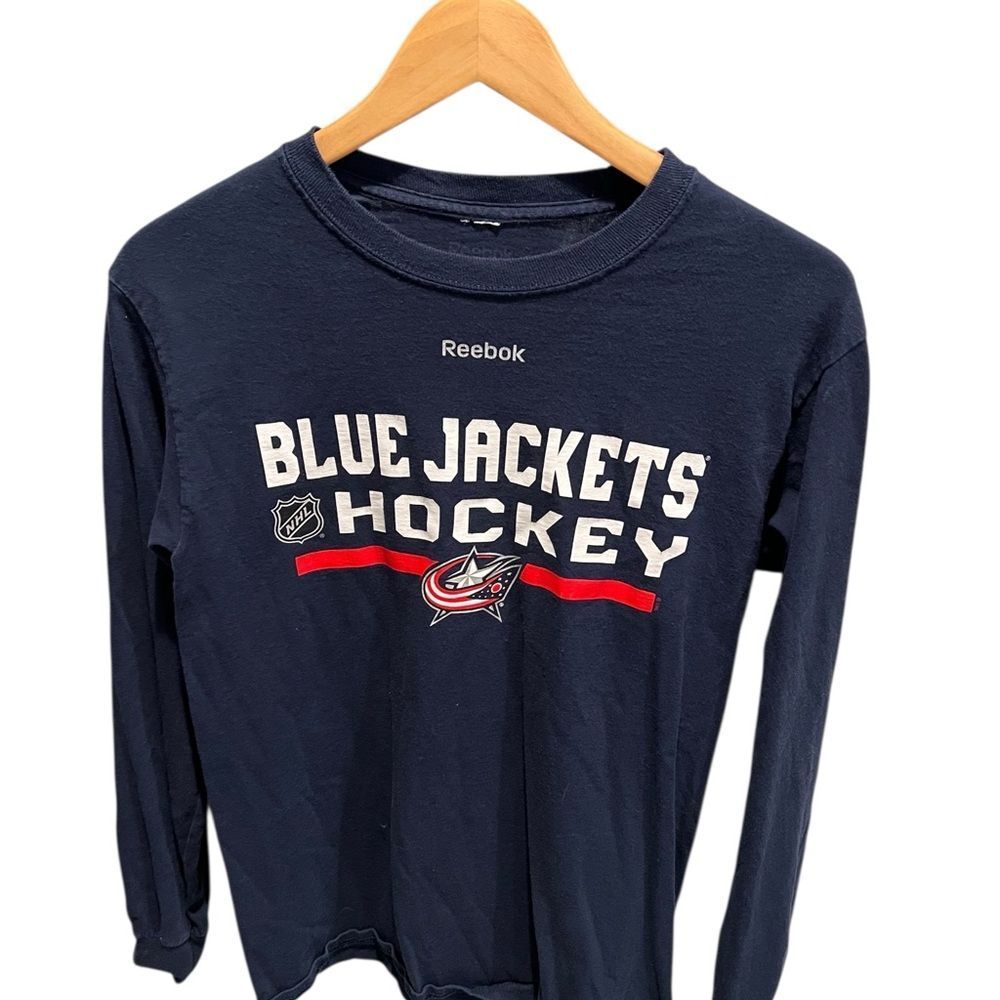 Reebok Blue Jackets NHL Hockey Long Sleeve Shirt men’s small
